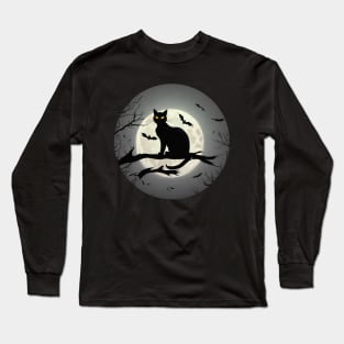 Halloween Moon The_cat_and_the_bat Long Sleeve T-Shirt